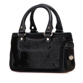 セリーヌ ブギーバッグ ハンドバッグ ブラック ビーズ レザー レディース CELINE 【中古】